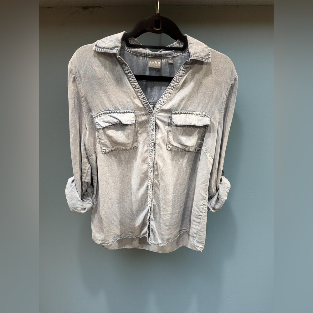 Soho Light Blue Denim Top